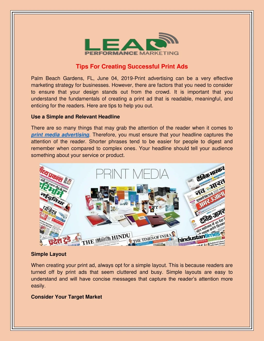 tips for creating successful print ads