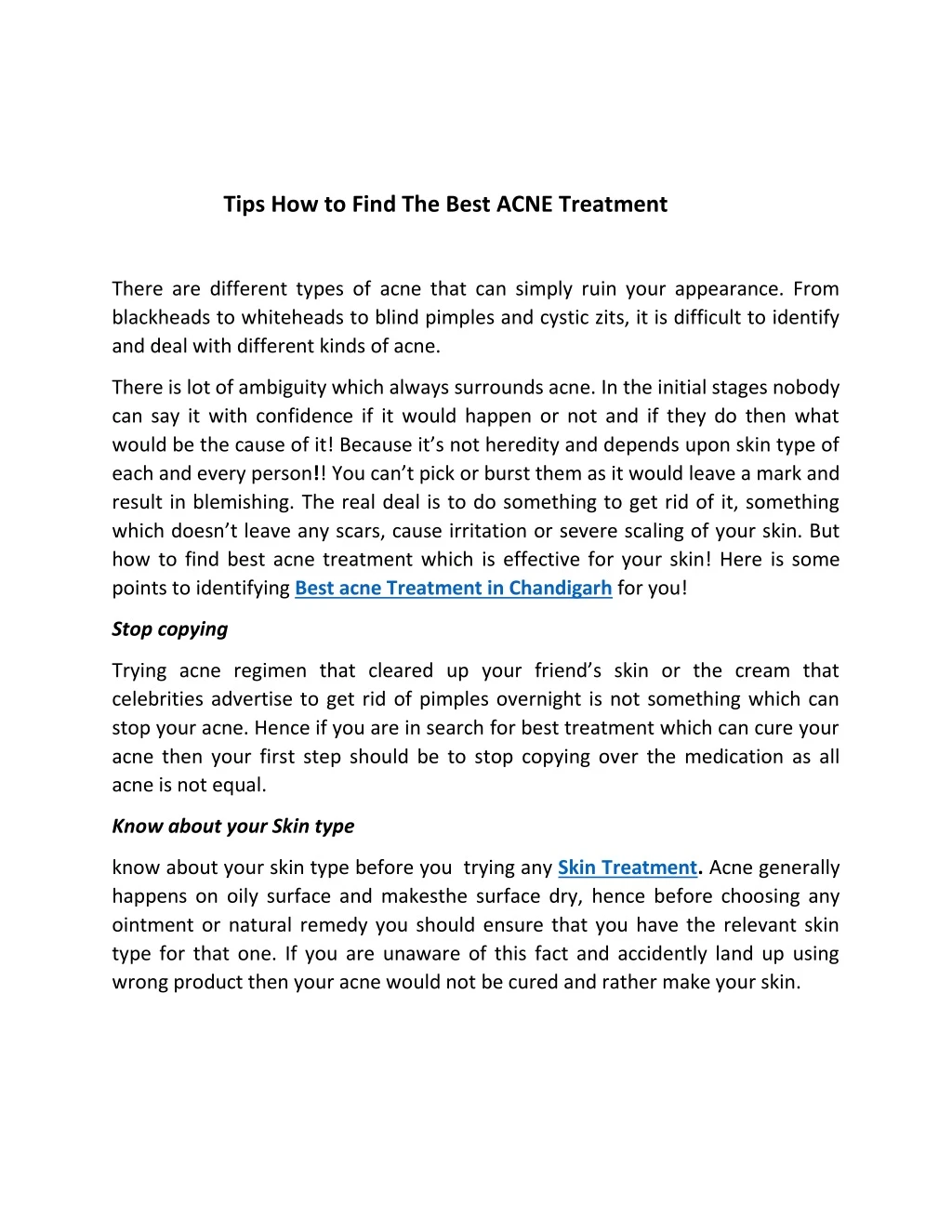 tips how to find the best acne treatment