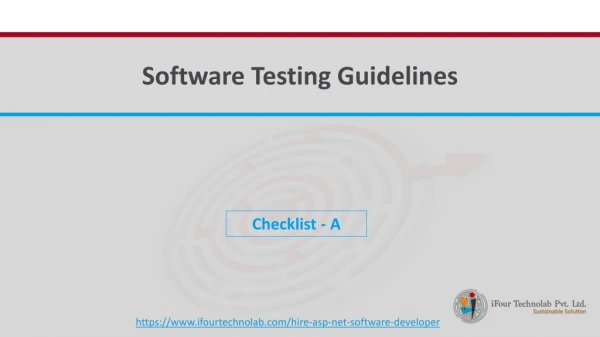 Software Testing Checklist - Part 1