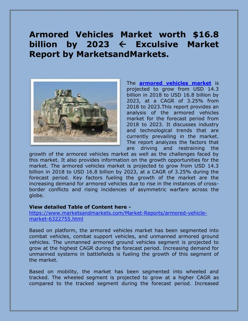 armored vehicles market worth 16 8 billion