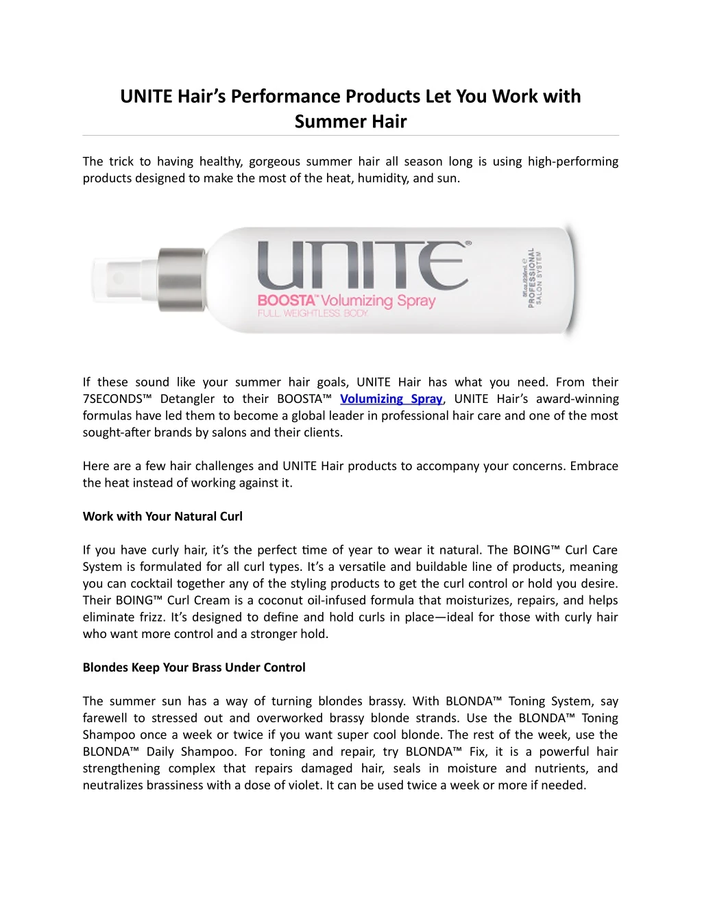 unite hair s performance products let you work