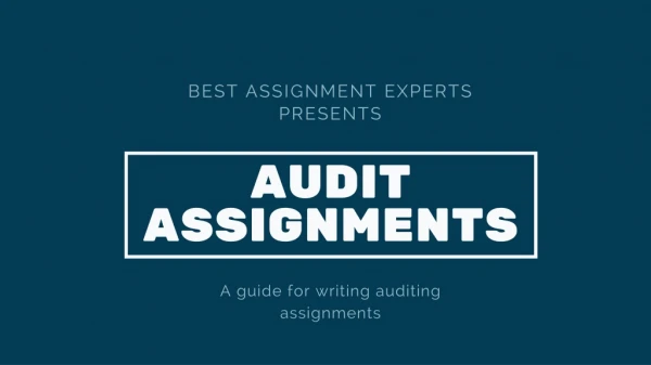 Auditing Assignment Help | Accouting Assignment Help