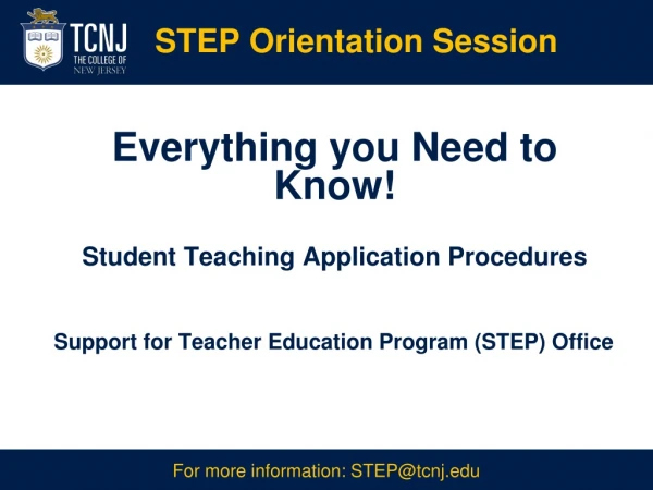 Support for Teacher Education Program (STEP) Office