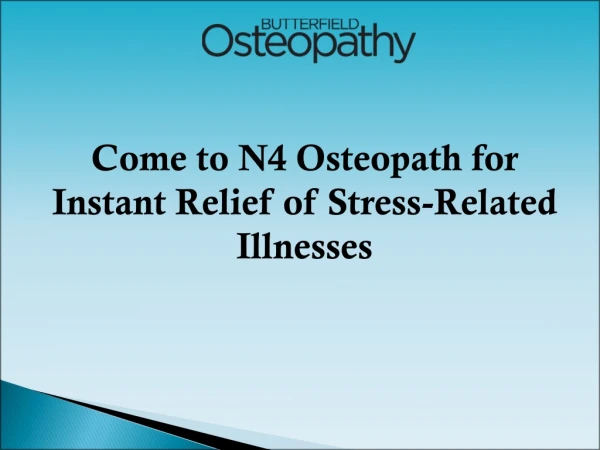 Osteopath in N4, London | Butterfield Osteopathy