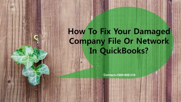 How To Fix Your Damaged Company File Or Network In QuickBooks?