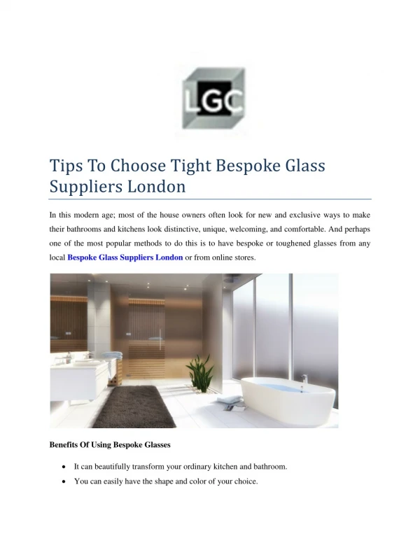 Bespoke Glass Splashbacks London