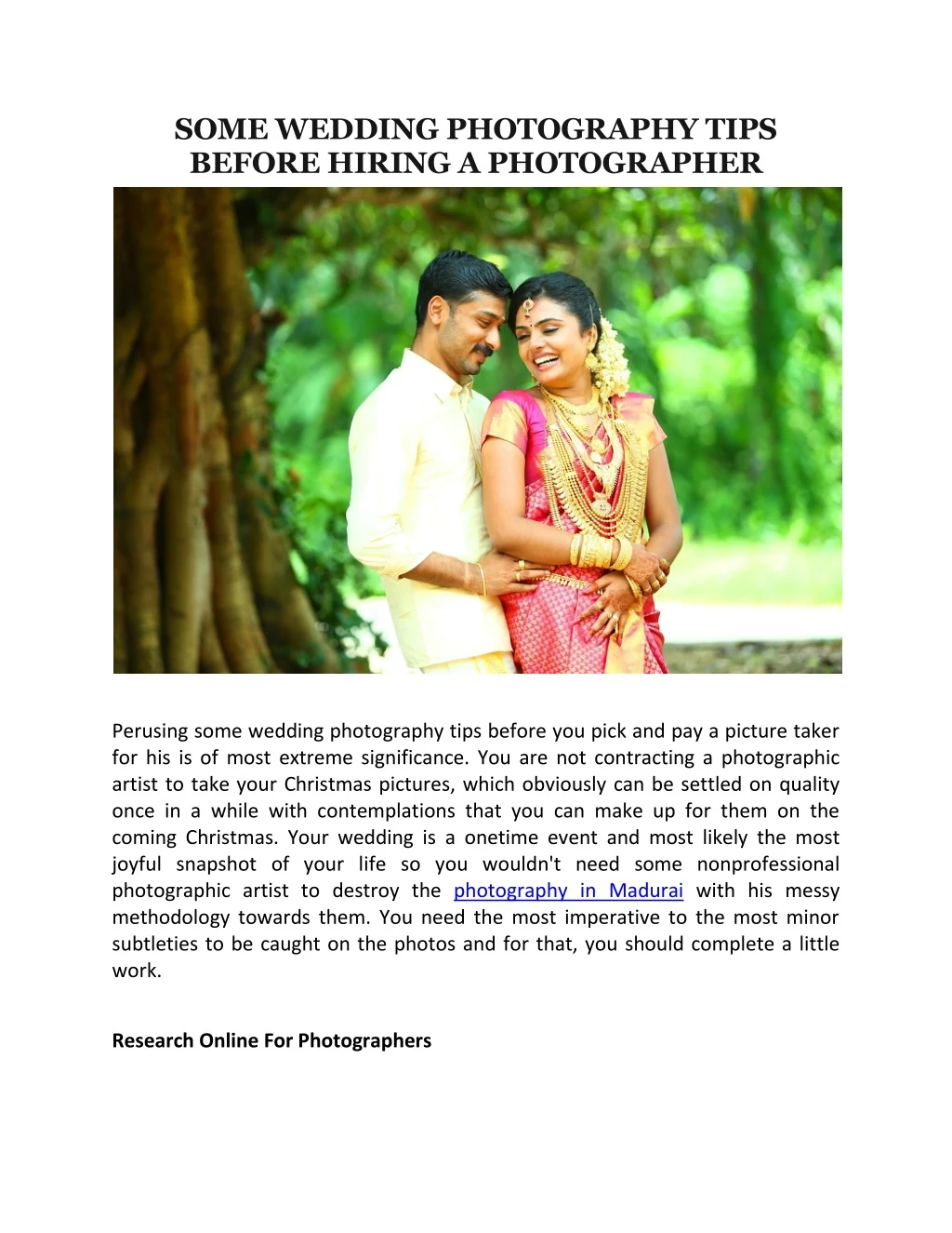 some wedding photography tips before hiring