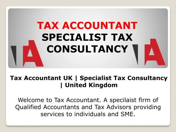 Tax Accountant UK | Specialist Tax Consultancy | United Kingdom