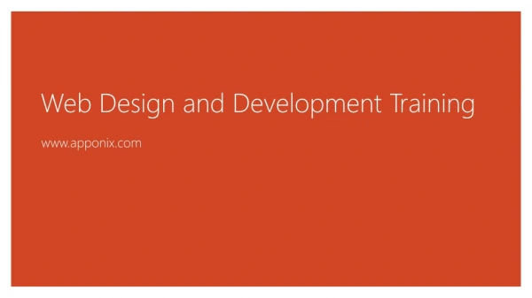Web Design and Development Training