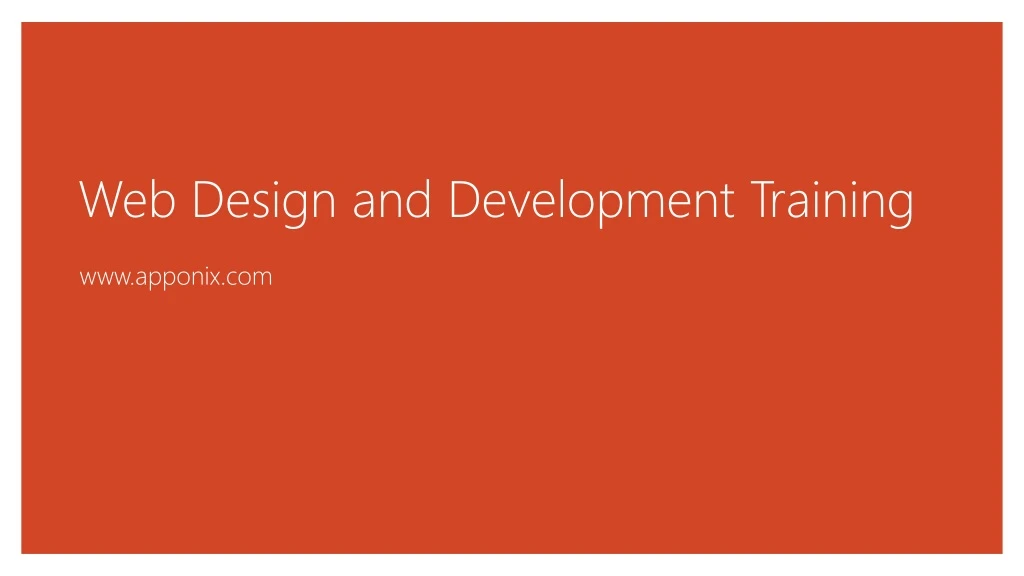 web design and development training