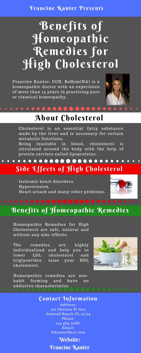 Benefits of Homeopathic Remedies for High Cholesterol by Francine Kanter