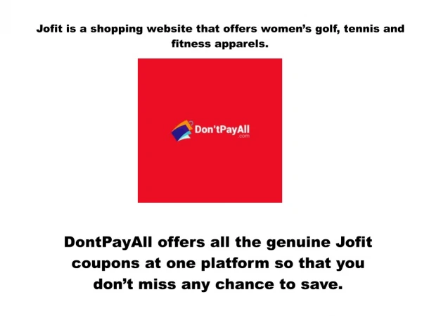 Amazing Jofit coupon