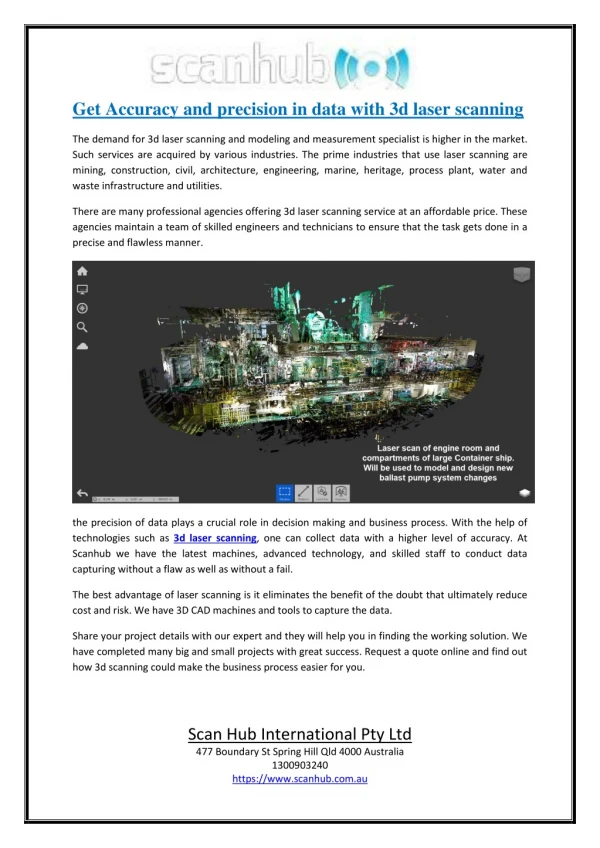 get accuracy and precision in data with 3d laser