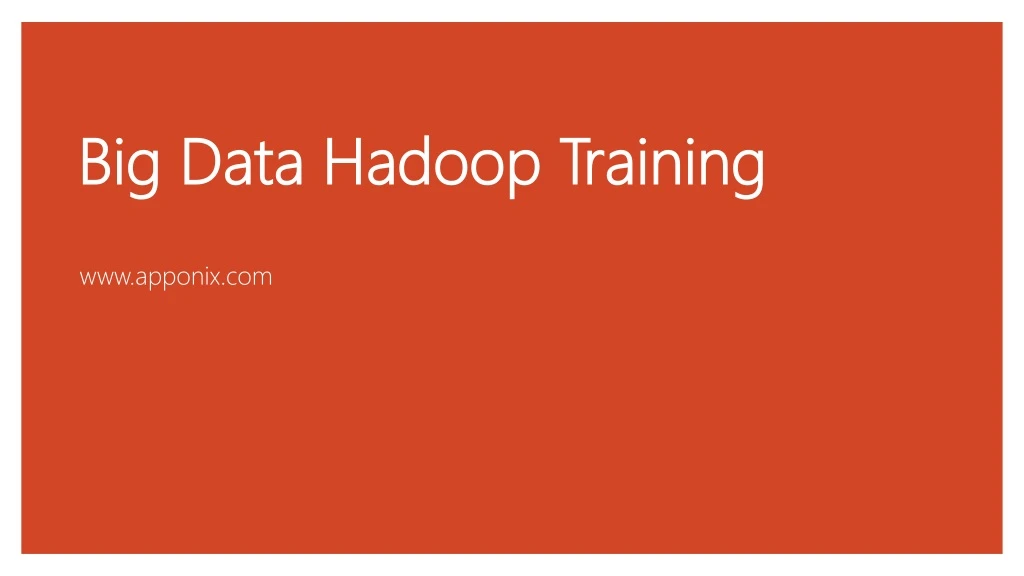 big data hadoop training