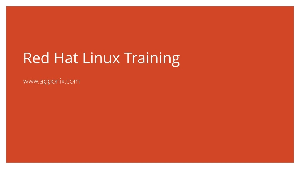 red hat linux training