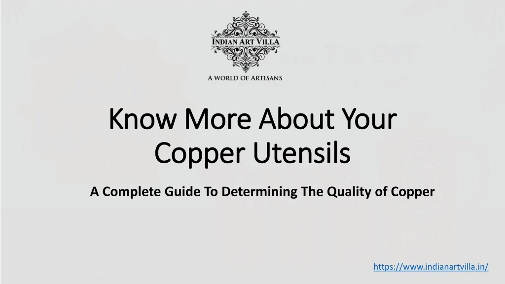 know more about your copper utensils