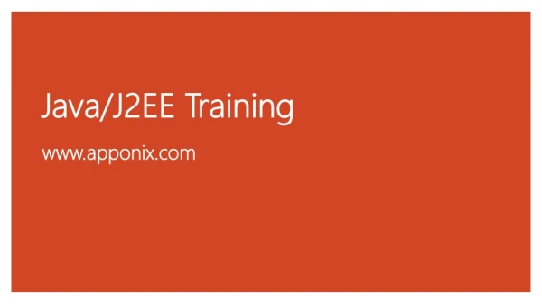 Java and J2EE Training