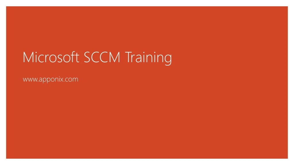 microsoft sccm training