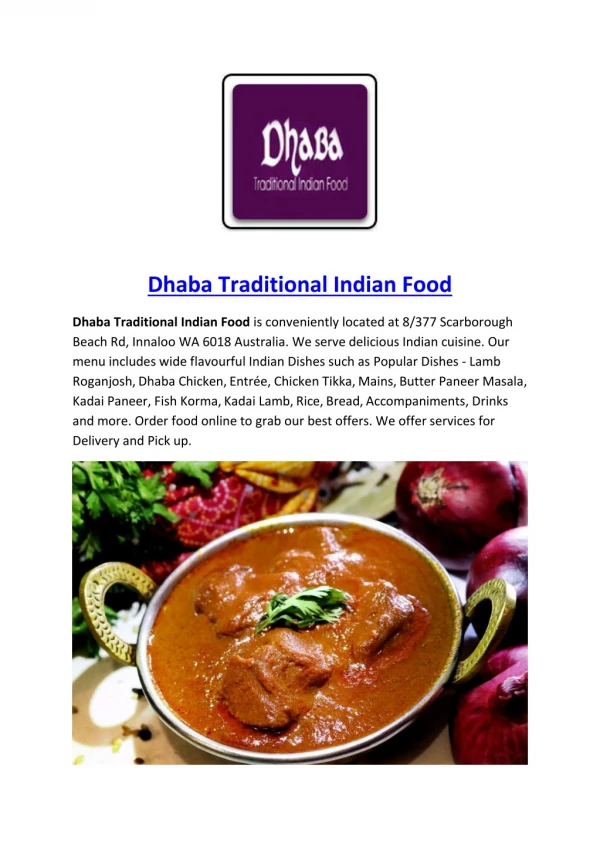 15% Off - Dhaba Traditional Indian Food-Innaloo