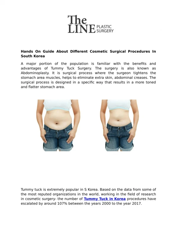 Hands On Guide About Different Cosmetic Surgical Procedures In South Korea