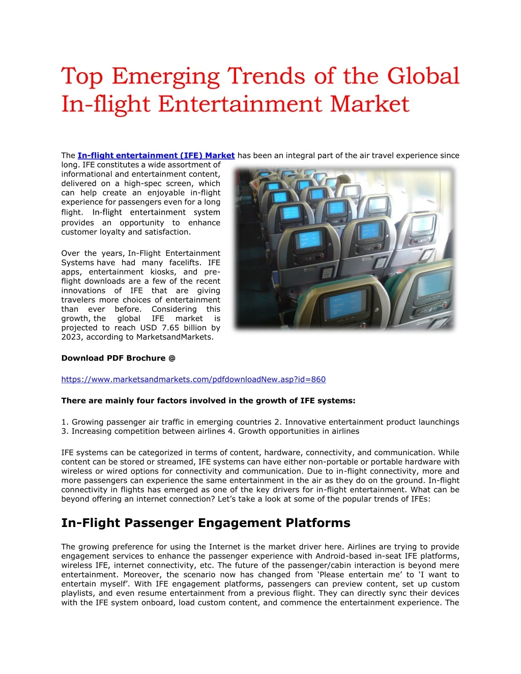 top emerging trends of the global in flight