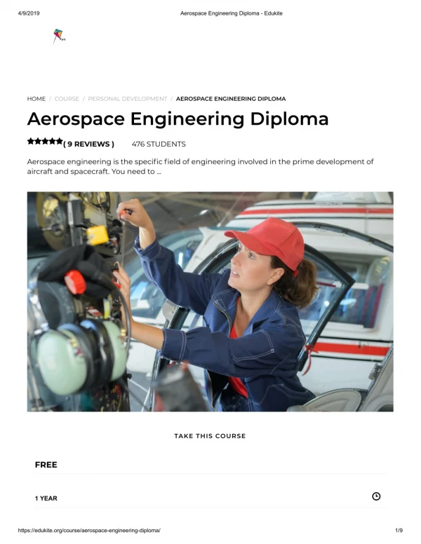 Aerospace Engineering Diploma - Edukite