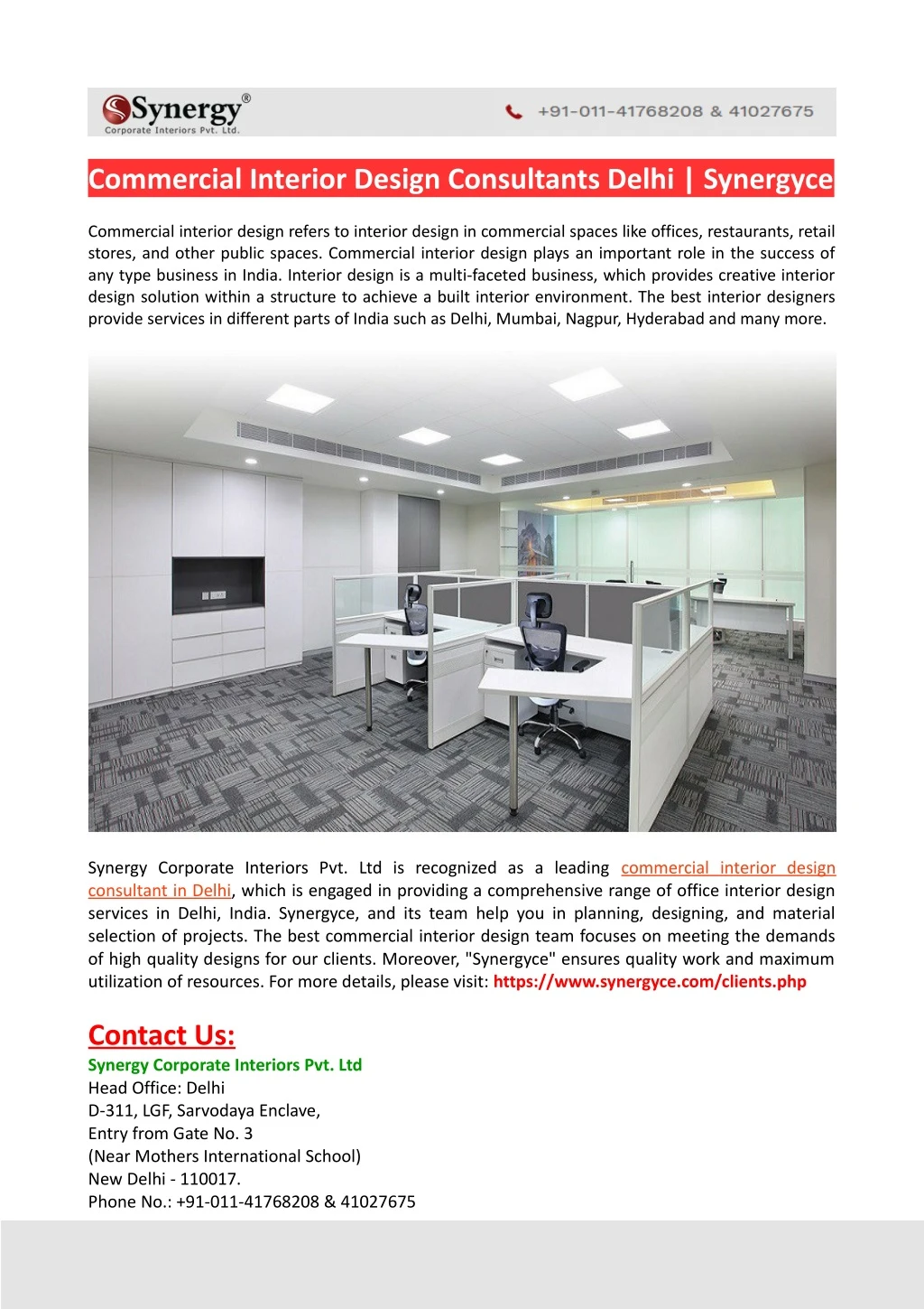 commercial interior design consultants delhi