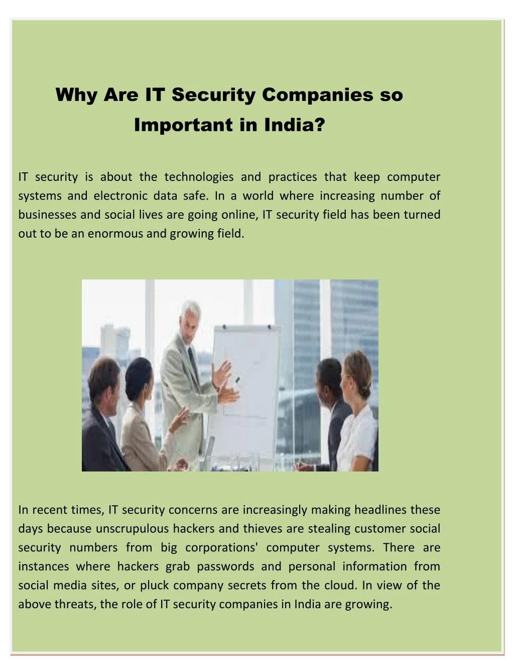 why are it security companies so important