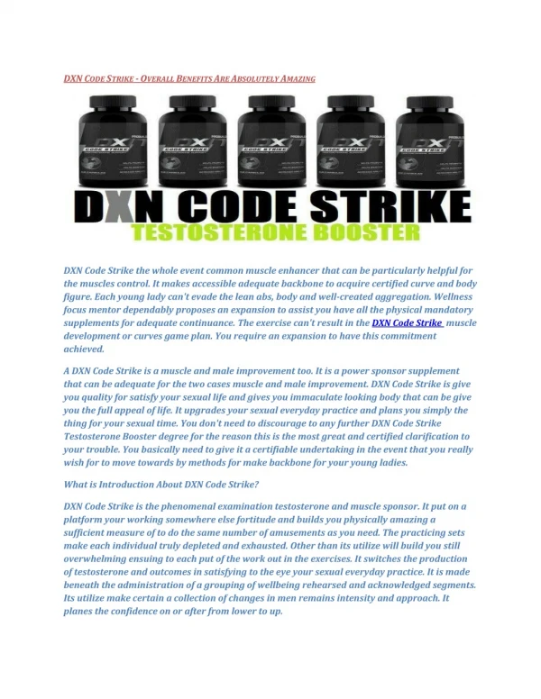 DXN Code Strike - Get Bigger And Stronger Muscles