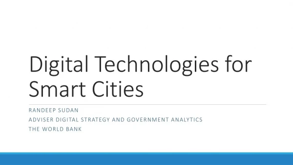 Digital Technologies for Smart Cities