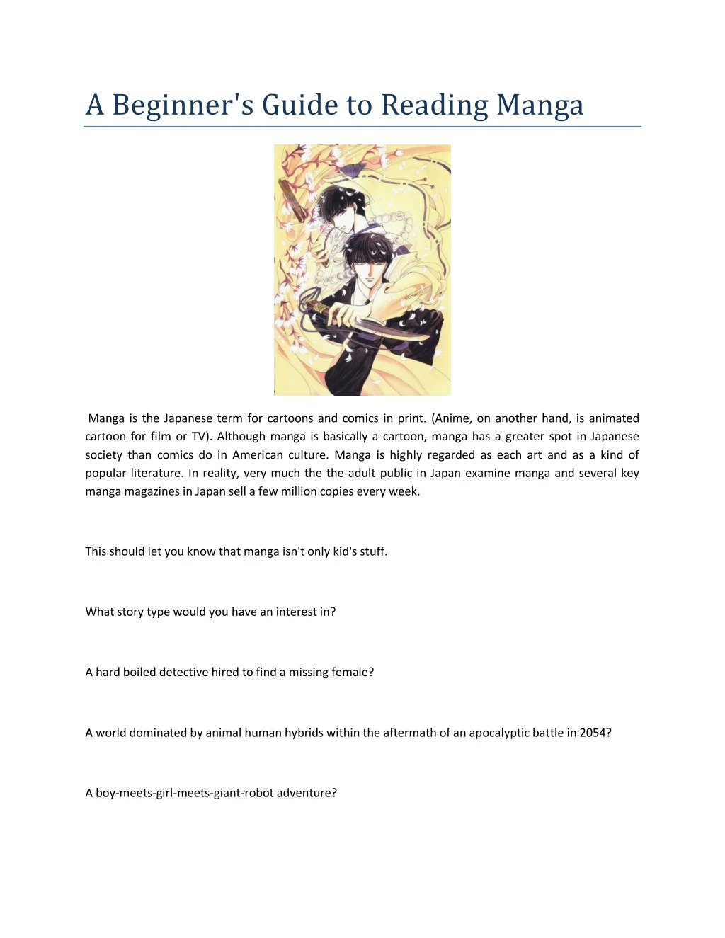 a beginner s guide to reading manga