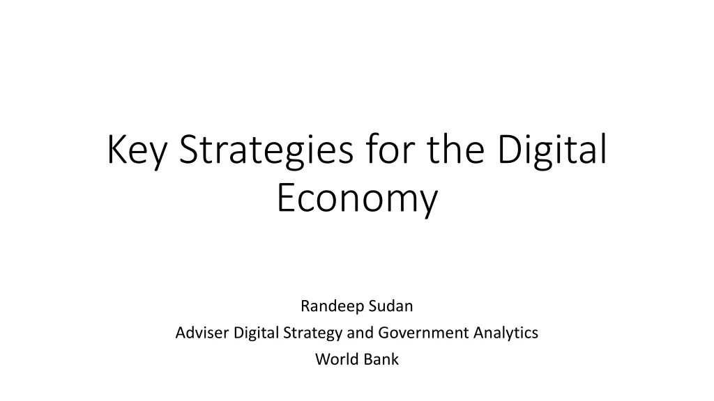 key strategies for the digital economy