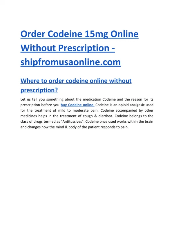 Order Codeine 15mg Online Without Prescription - shipfromusaonline.com