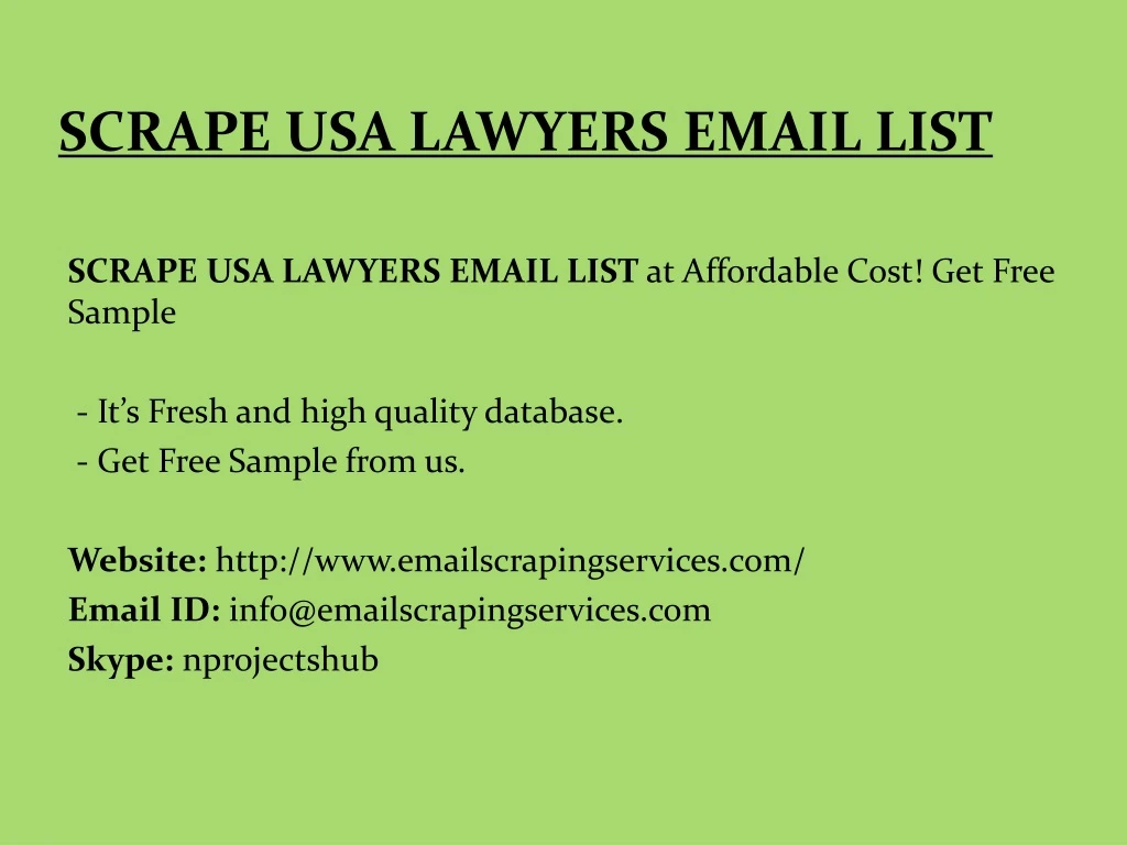scrape usa lawyers email list