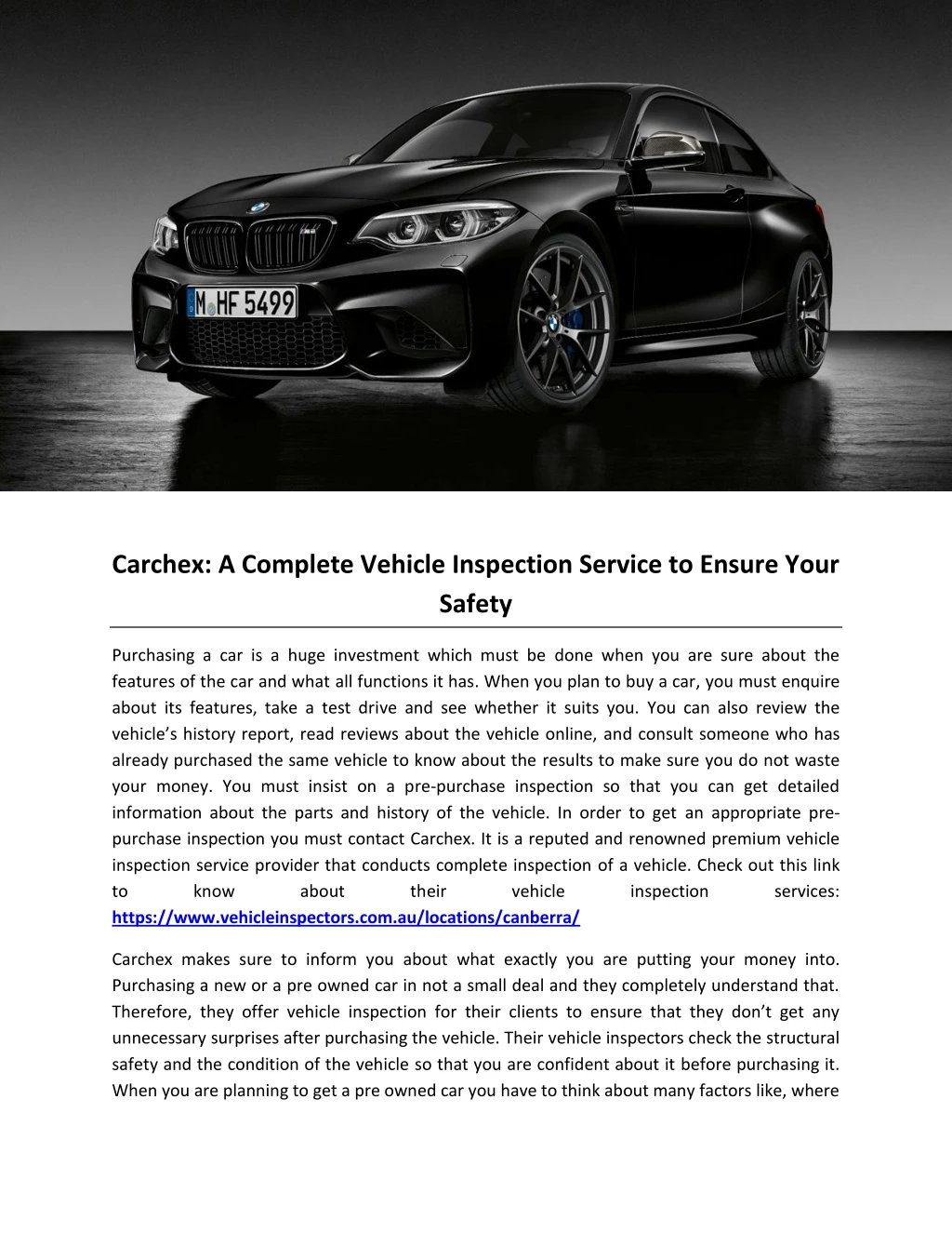 carchex a complete vehicle inspection service