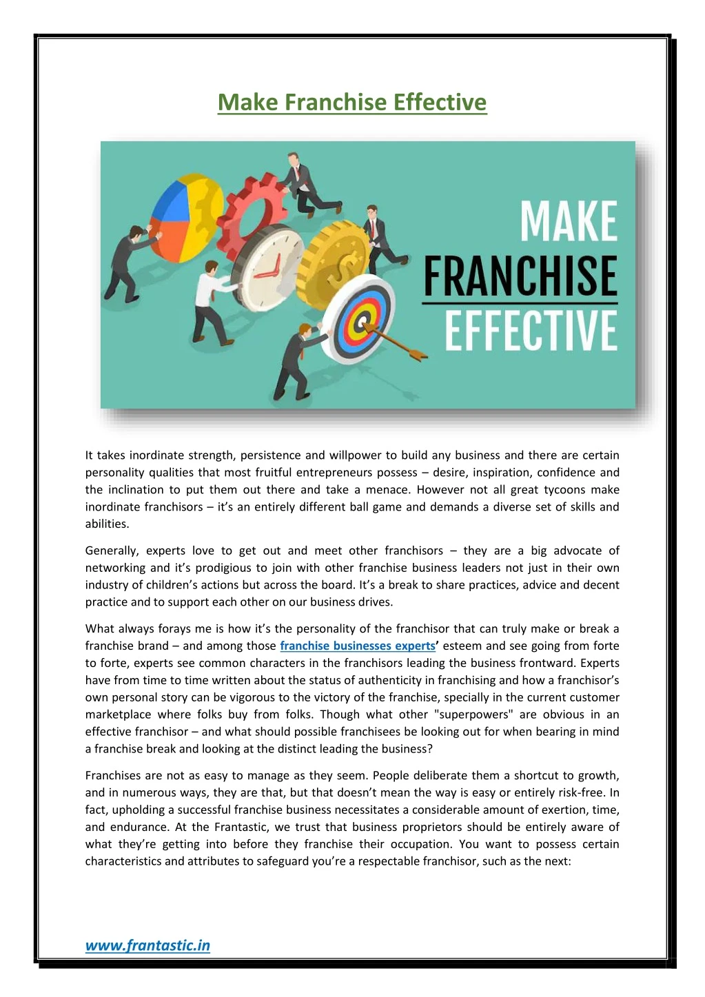 make franchise effective