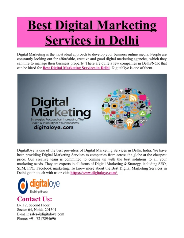 Best Digital Marketing Services in Delhi