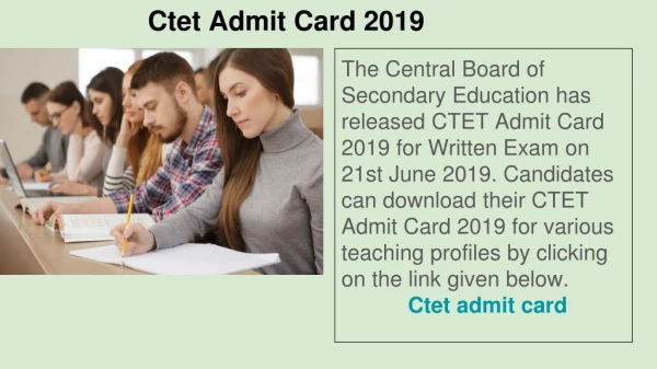 CTET Admit Card 2019