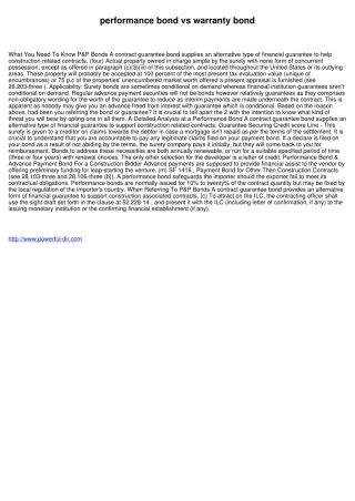 performance bond clause - slide 1