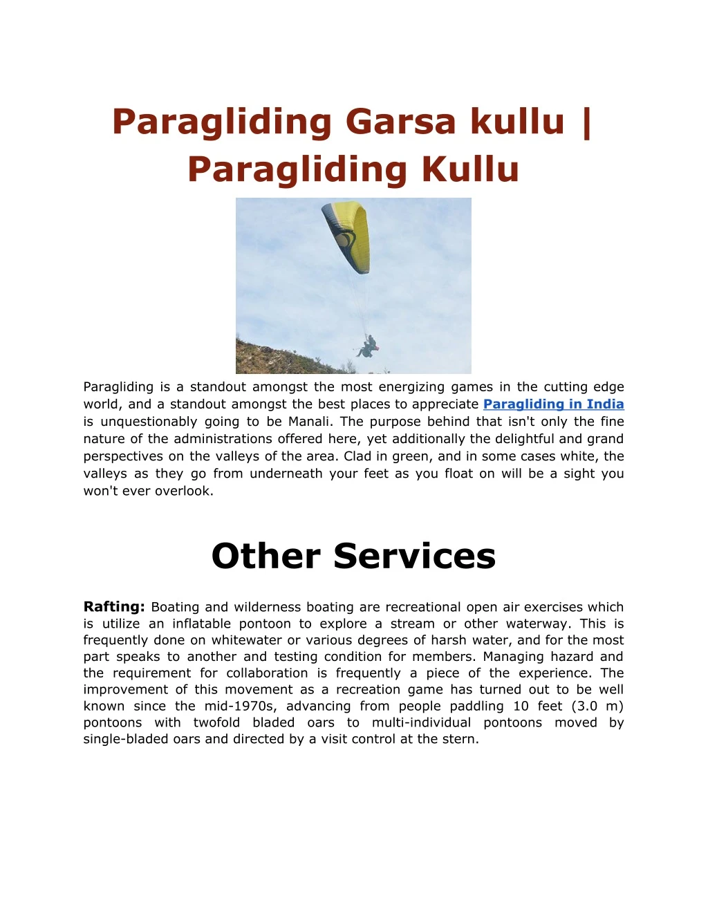 paragliding garsa kullu paragliding kullu