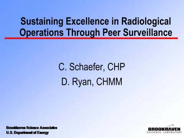 Sustaining Excellence in Radiological Operations Through Peer Surveillance