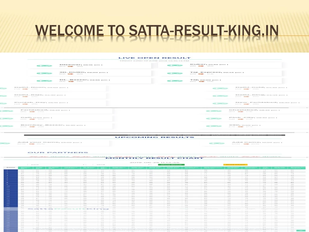 welcome to satta result king in