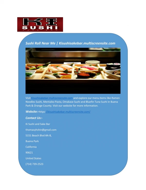 Sushi Roll Near Me | Kisushisakebar.multiscreensite.com
