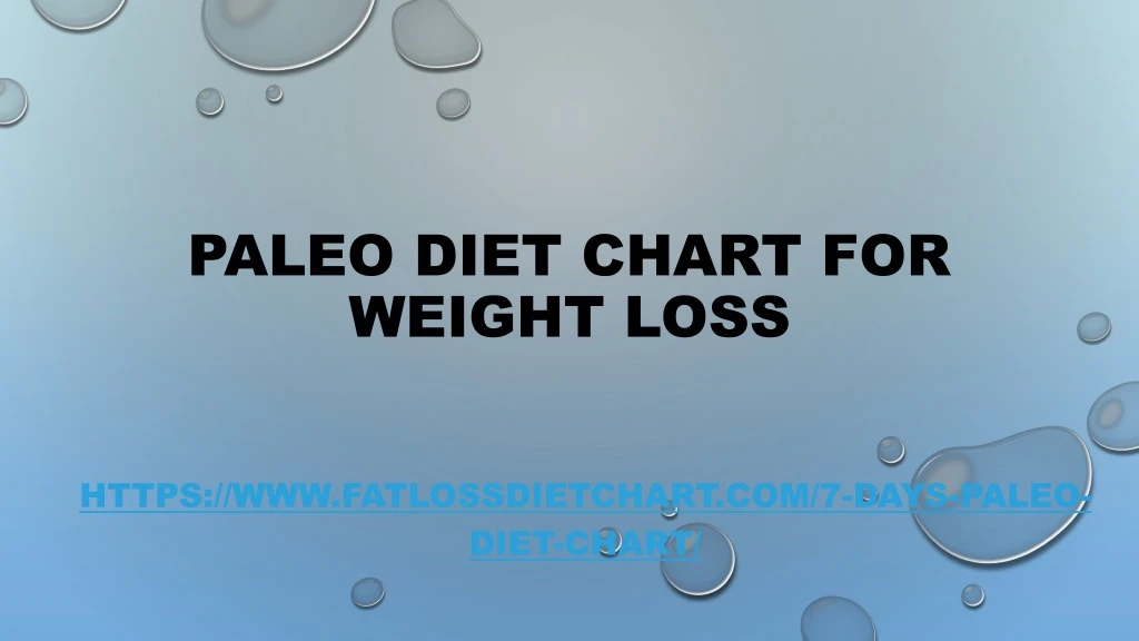 paleo diet chart for weight loss