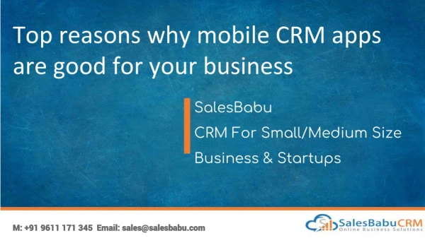 Top reasons why mobile CRM apps are good for your business