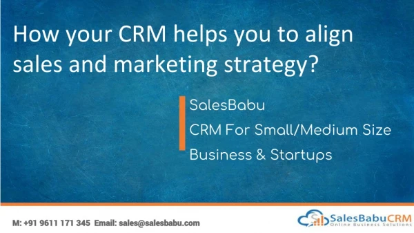 how your crm helps you to align sales