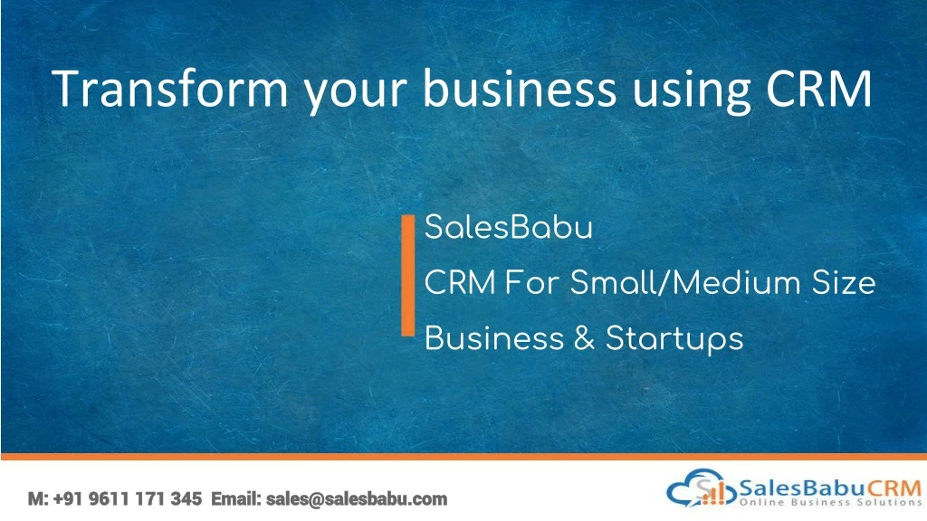 transform your business using crm