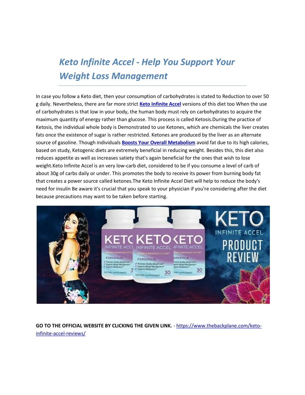 keto infinite accel help you support your weight