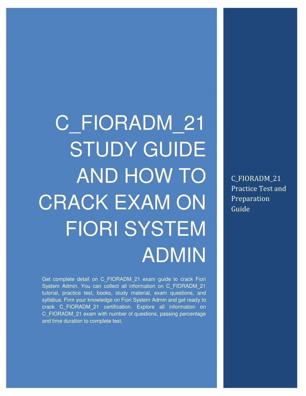 c fioradm 21 study guide and how to crack exam
