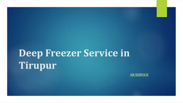 Deep Freezer Service in Tirupur